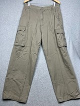 VTG Y2k Plugg worldwide Cargo Straight Canvas Khaki Pants Mens Size 34 x 32 - $38.58