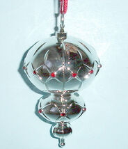 Waterford LISMORE Silverplate Spire Ornament 2012 w/Red Crystal Gems #15... - $452.76 MXN