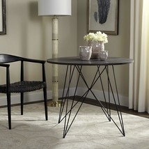 Dark Gray Hairpin-Leg Round Dining Table From The Safavieh Home Collection - £212.31 GBP