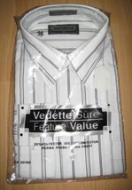 Men&#39;s Fashion VEDETTE SURE feature Value Striped Dress Shirt Sz 16 Old D... - £35.84 GBP