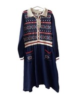 Hope and Henry Blue Knit Fair Isle Fit and Flare Dress Girls Size 10 Nwt - £11.90 GBP