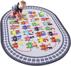 Hiiarug Kids Carpet Playmat Rug Abc Alphabet, Numbers, Train And Road, 3... - $36.93