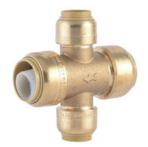 SharkBite 3/4 in. x 3/4 in. x 1/2 in. x 1/2 in. Push-To-Connect Brass Cross Tee - £34.32 GBP