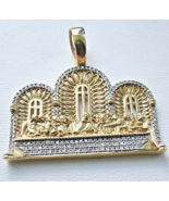 10K YELLOW GOLD DIAMOND JESUS APOSTLES LAST SUPPER PENDANT - £590.30 GBP