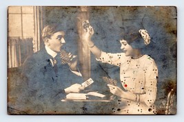 RPPC Advertisement Commercial Electric Supply Co St. Louis Couple Playing Cards - £28.61 GBP
