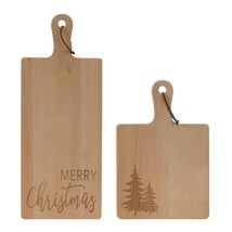 Christmas Cutting Board (Set of 2) 10&quot;L x 14.5&quot;H, 8.75&quot;L x 21.75&quot;H Wood - £36.96 GBP