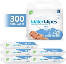 WaterWipes Plastic-Free Original Baby Wipes, 99.9% Water Based Wipes, Un... - £19.97 GBP