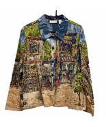 Draper&#39;s &amp; Damon&#39;s petite Blue Long Sleeve Button-up Shirt Jacket Sz LP - $48.38 CAD