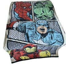 VNTG MARVEL The Avengers Beach Towel Hulk Spider Man Iron Man Captain Am... - $19.99