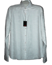 Jared Lang White Geometric Men&#39;s Dress  Shirt Size Long Sleeve Button 3XL - $74.49
