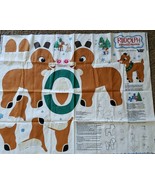 Rudolph The Red-Nosed Reindeer ~ Easy Sew ~ Fabric ~ Stuffable Craft Panel - $14.96