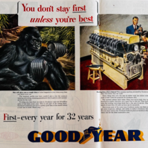 1947 Goodyear Tires Gorilla Advertisement Automobilia Deluxe All Weather... - $745.41 MXN