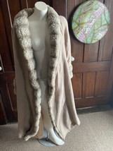 Alorna Wool Beige Coat with Faux Fur Collar and Cuffs Size 8  - £51.94 GBP