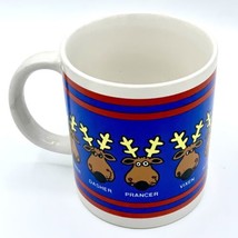 Vintage 1986 Houston Foods HF SANTA&#39;S Reindeer Christmas Mug Rudolph EUC... - £7.14 GBP