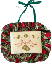 JOY Christmas Holiday Handmade Stenciled Fabric Door or Wall Decor - $10.69