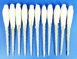 Frosted Large 12&quot; Icicle Ornaments Hard Plastic Set Of 11 Regency Vintage - $26.17
