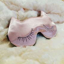 Pink Cat sleep mask - Satin cat night eye mask with sleepy eyes - Soft travel sl - £16.53 GBP