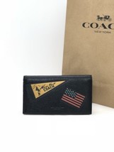 NWT Coach F24650 Universal Phone Case New York USA Flag Mixed Patches Black $175 - £43.89 GBP