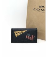NWT Coach F24650 Universal Phone Case New York USA Flag Mixed Patches Bl... - £44.08 GBP