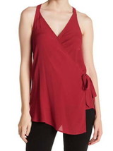 $88 Willow + Clay Cross My Heart Tank Small 2 4 Red Wrap Top Sleeveless Shirt - £26.71 GBP