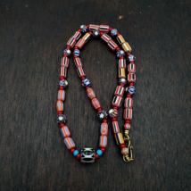 Collana Vintage Chevron e Cuore Bianco Veneziano Multistrato Perline Vet... - $522.87 MXN