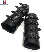 Leather Gauntlet Wristband Medieval Bracers Arm Armor Cuff Bracelet Bangle  - £54.27 GBP