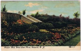 Postcard Flower Bed West Side Park Newark New Jersey 1911 - £3.88 GBP