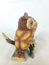 Vintage Lefton KW790  Pair of Owls Hand Painted Ceramic Statuette Figurine - $27.96