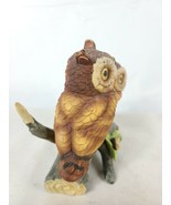 Vintage Lefton KW790  Pair of Owls Hand Painted Ceramic Statuette Figurine - £22.03 GBP