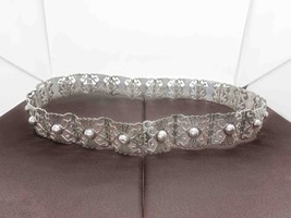 Taxco Mexico Sterling Silver Hand Crafted Openwork Belt 29.5&quot; - £711.06 GBP