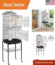 Medium Bird Cage with 0.4-Inch Bar Spacing - Perfect for Lovebirds and F... - $119.99