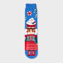 Wondershop Men&#39;s Candy Nutcracker Super Soft Cozy Crew Socks 1 Pair Blue - $10.99