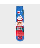 Wondershop Men&#39;s Candy Nutcracker Super Soft Cozy Crew Socks 1 Pair Blue - $10.99
