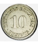 1910 A German Empire 10 Pfennig Coin - $56.26 MXN