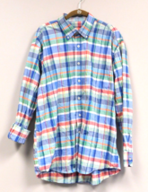 Alan Flusser Shirt Mens Multicolor Plaid 100% Cotton Size Large - £15.56 GBP