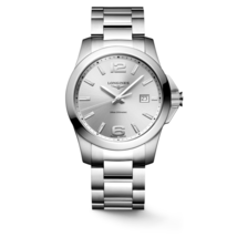 Longines Conquest 41 MM Stainless Steel Silver Dial Quartz Watch L37594766 - $650.75