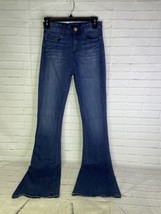 Blank NYC Womens Flared Leg Blue Dark Wash Denim Jeans Size 26 - £21.90 GBP