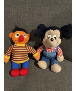 VTG 1976 Disney MICKEY MOUSE Knickerbocker Plush Doll Overalls &amp; 1980s E... - $24.74