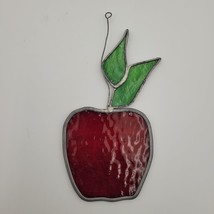 Stained Glass Red &amp; Green Apple Window Suncatcher Teachers Apple Of My Eye Gift - £8.93 GBP