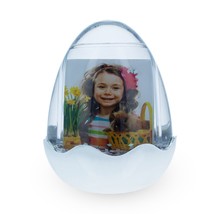 Egg-Shaped Acrylic Water Globe Picture Frame with LED Light and Musical Bliss - £25.66 GBP