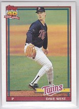 M) 1991 Topps Baseball Trading Card - Dave West #578 - £1.54 GBP