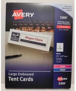 Avery 5309 3.5&quot;H x 11&quot;W White Uncoated Table Tents, Inkjet/Laser, 73 Sheets - £8.48 GBP