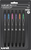 Uniball Signo 207+ Gel Pen 6 Pack, 0.7mm Medium Assorted Pens, Gel Ink Pens - £19.54 GBP