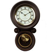 Bedford Clock Collection 16.5 Inch Contemporary Round Wall Clock with Pendulum - £220.23 GBP