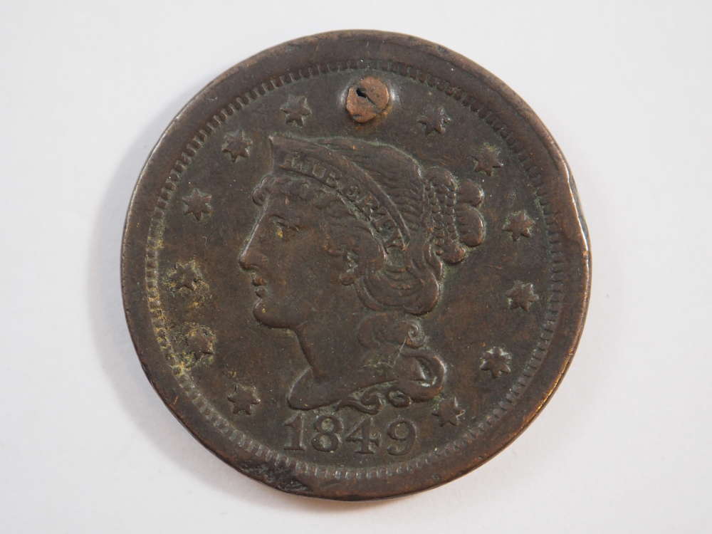 1849 Braided Hair Large Cent  Very Fine (VF) Penny SKU 10036USC - $32.97