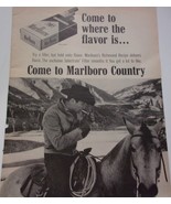 Marlboro Cigarettes Cowboy On His Horse Magazine Print Ad 1959 - $7.99