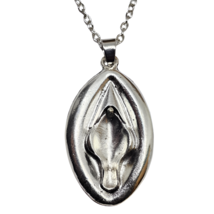 Vagina Vulva Pendant Necklace Erotic Amulet Lovers Jewellery 20&quot; Chain &amp;... - $11.37