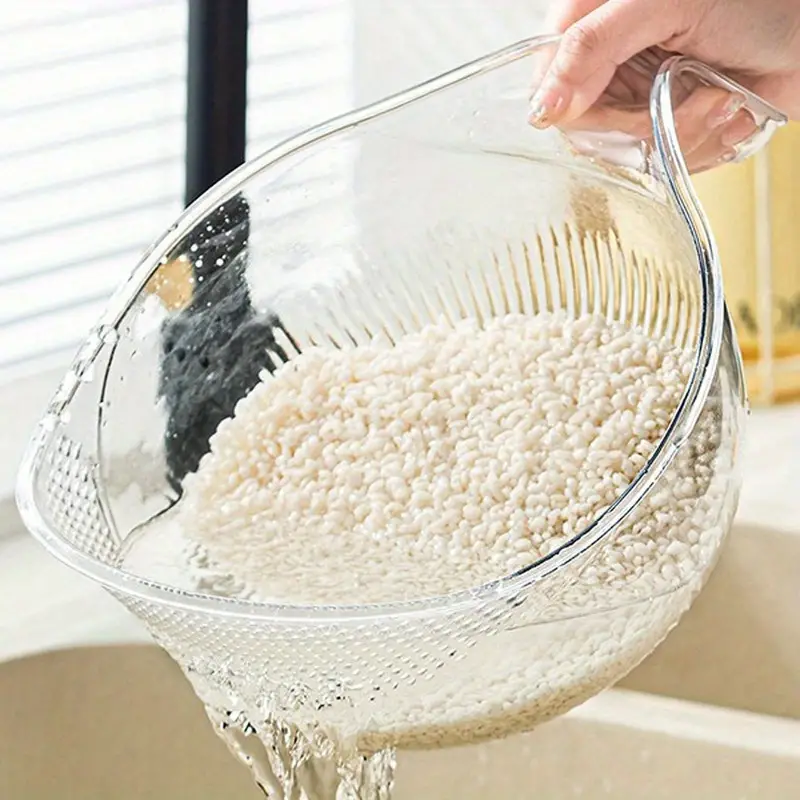 1pc Efficient Draining Basket - Clear Plastic Bowl for Washing Rice, Fru... - $9.99