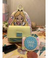 NEW! Loungefly Disney Alice in Wonderland Alice Cookies Backpack &amp; WALLE... - $164.81 CAD