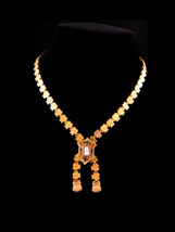Antique Victorian necklace - Bookchain choker - 1880s Cameo tassel drop  estate - £382.03 GBP